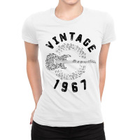 Vintage 1967 Birthday Limited Edition Guitar Music Notes T Shirt Ladies Fitted T-shirt | Artistshot