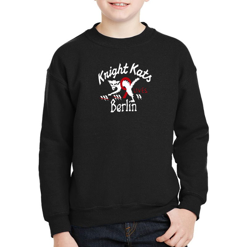 He Knight Kats Berlin 9 Lives Beige Johnson Motors Youth Sweatshirt by harry sul | Artistshot