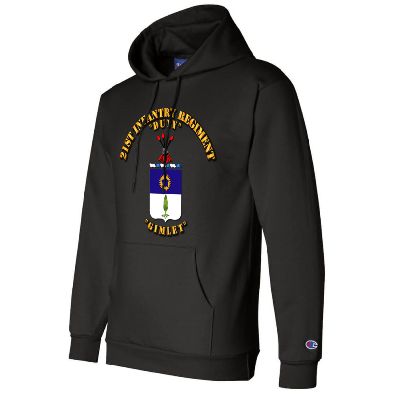 Coa 21st Infantry Regiment Champion Hoodie by moonlight2270 | Artistshot