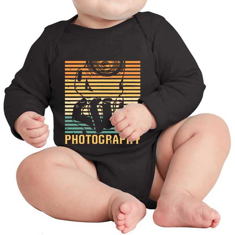 Photography T  Shirt Retro Camera Photo Photographer   Vintage Photogr Long Sleeve Baby Bodysuit by sengeryasmin | Artistshot