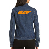 Home Tennessee State Orange Vol Vintage Flag Football Shirt Ladies Denim Jacket | Artistshot