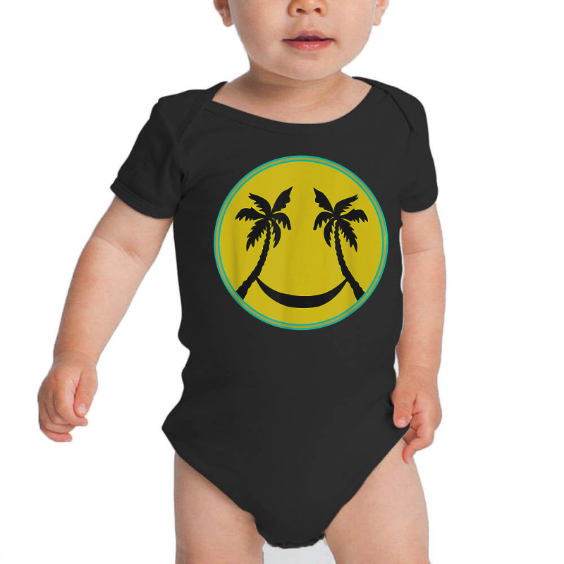 Hawaiian Island Palm Trees Happy Hammock Face T Shirt Baby Bodysuit by annalyneplacencia | Artistshot