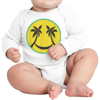 Hawaiian Island Palm Trees Happy Hammock Face T Shirt Long Sleeve Baby Bodysuit | Artistshot