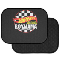 Gift For Boy Mama Hot Mess A Little Stressed Boy Mama T Shirt Rear Car Mat | Artistshot