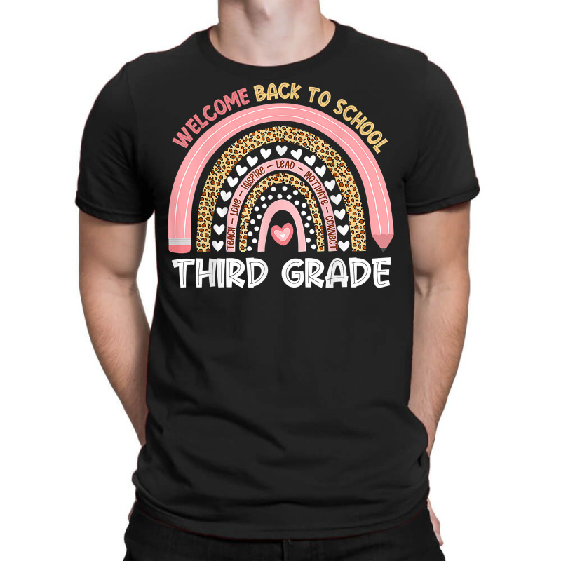 Welcome Back To School Third Grade Teacher Rainbow Leopard T Shirt T-shirt | Artistshot