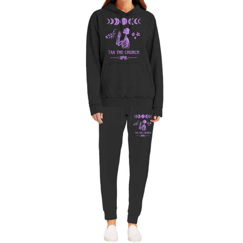 Pro Choice Purple Tax The Church Feminism And Goth Skeleton Tank Top Hoodie & Jogger Set | Artistshot