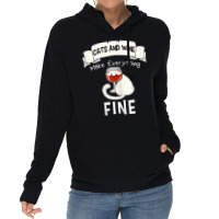 Womens Funny Cats Wine Everything Fine Red Wine Glasses Wine Lovers T Lightweight Hoodie | Artistshot