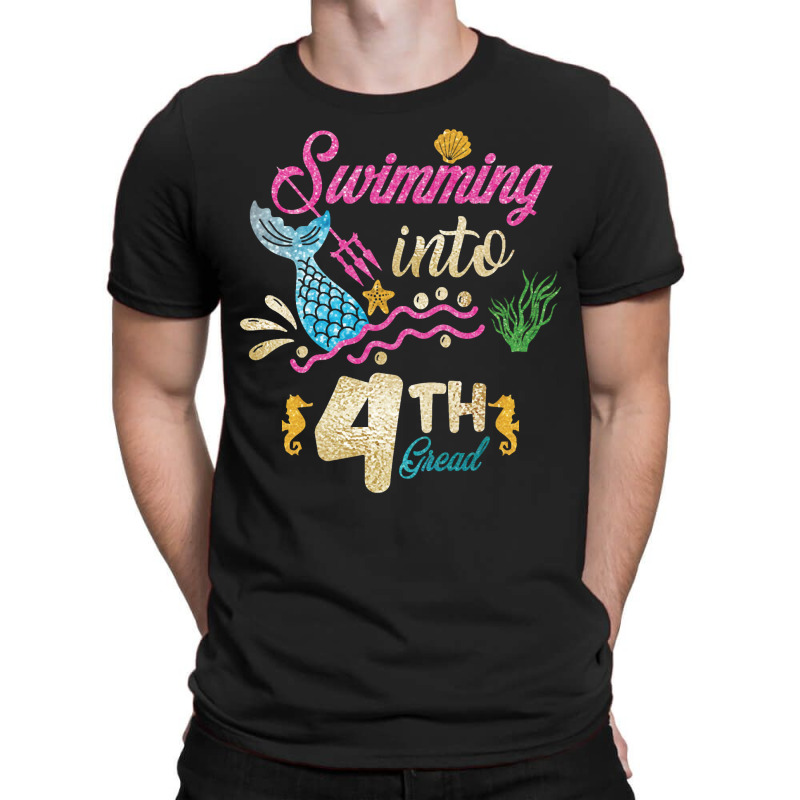 4th Grade Back To School Mermaid Swimming Girls T-shirt | Artistshot