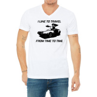 I Like To Travel From Time To Time. Funny Retro Car Vacation T Shirt V-neck Tee | Artistshot