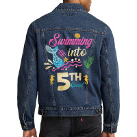 5th Grade Back To School Mermaid Swimming Girls Men Denim Jacket | Artistshot