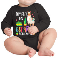 Womens En Espanol Por Favor Bilingual Spanish Teacher Gifts T Shirt Long Sleeve Baby Bodysuit | Artistshot