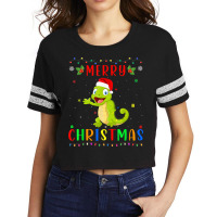 Xmas Light Chameleon Design Matching Christmas Pajama T Shirt Scorecard Crop Tee | Artistshot