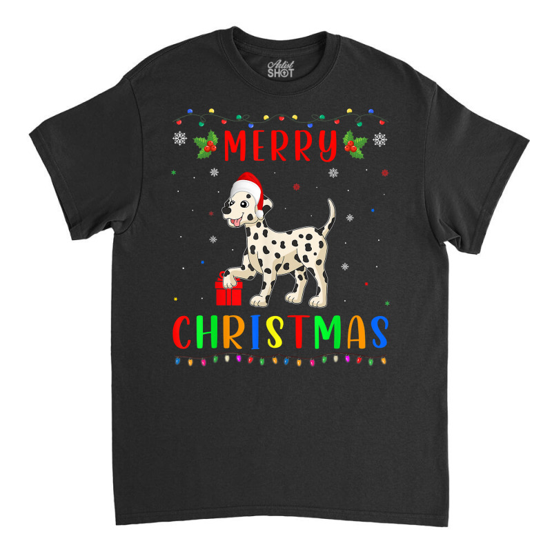 Xmas Light Dalmatian Dog Design Matching Christmas Pajama T Shirt Classic T-shirt by roussoevjaapg6u | Artistshot