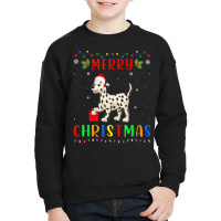 Xmas Light Dalmatian Dog Design Matching Christmas Pajama T Shirt Youth Sweatshirt | Artistshot