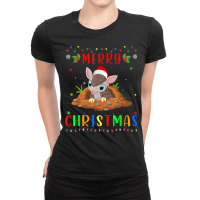 Xmas Light Armadillo Design Matching Christmas Pajama T Shirt Ladies Fitted T-shirt | Artistshot