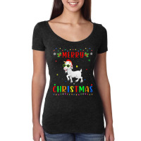 Xmas Light Goat Design Matching Christmas Pajama T Shirt Women's Triblend Scoop T-shirt | Artistshot