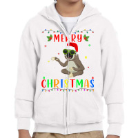 Xmas Light Sloth Design Matching Christmas Pajama T Shirt Youth Zipper Hoodie | Artistshot