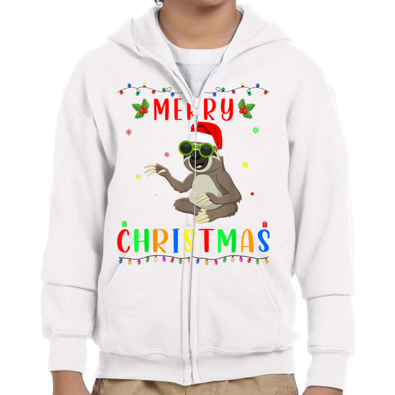 Xmas Light Sloth Design Matching Christmas Pajama T Shirt Youth Zipper Hoodie by roussoevjaapg6u | Artistshot