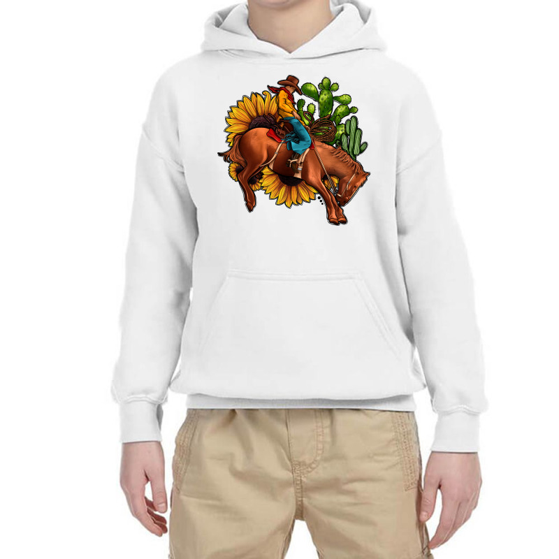 Rodeo Cowboy Sunflower Cactus Youth Hoodie by JahusDesignShop | Artistshot