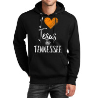 Womens I Love Jesus And Tennessee Shirt Orange Heart Cute Fan Gift V N Unisex Hoodie | Artistshot