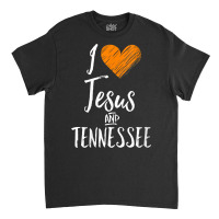 Womens I Love Jesus And Tennessee Shirt Orange Heart Cute Fan Gift V N Classic T-shirt | Artistshot