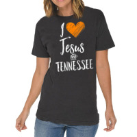 Womens I Love Jesus And Tennessee Shirt Orange Heart Cute Fan Gift V N Vintage T-shirt | Artistshot