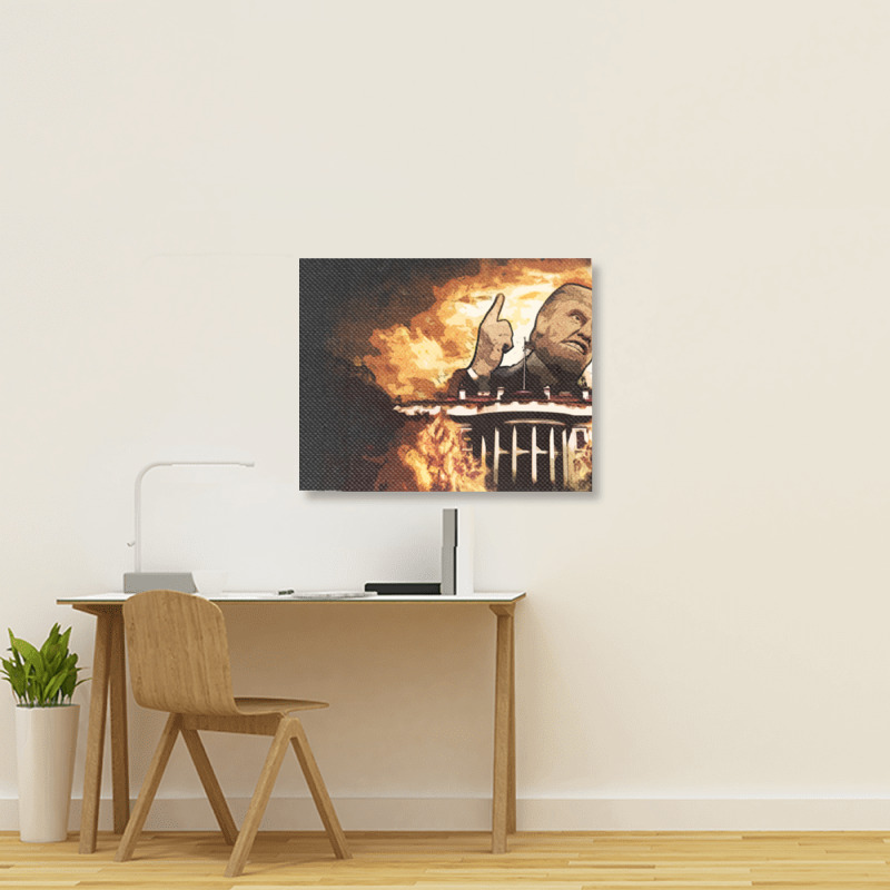 Attack On Trump Landscape Canvas Print | Artistshot