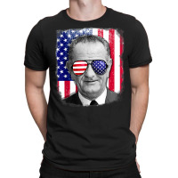 Lyndon B Johnson Us Flag Tshirt 4th Of July T-shirt | Artistshot