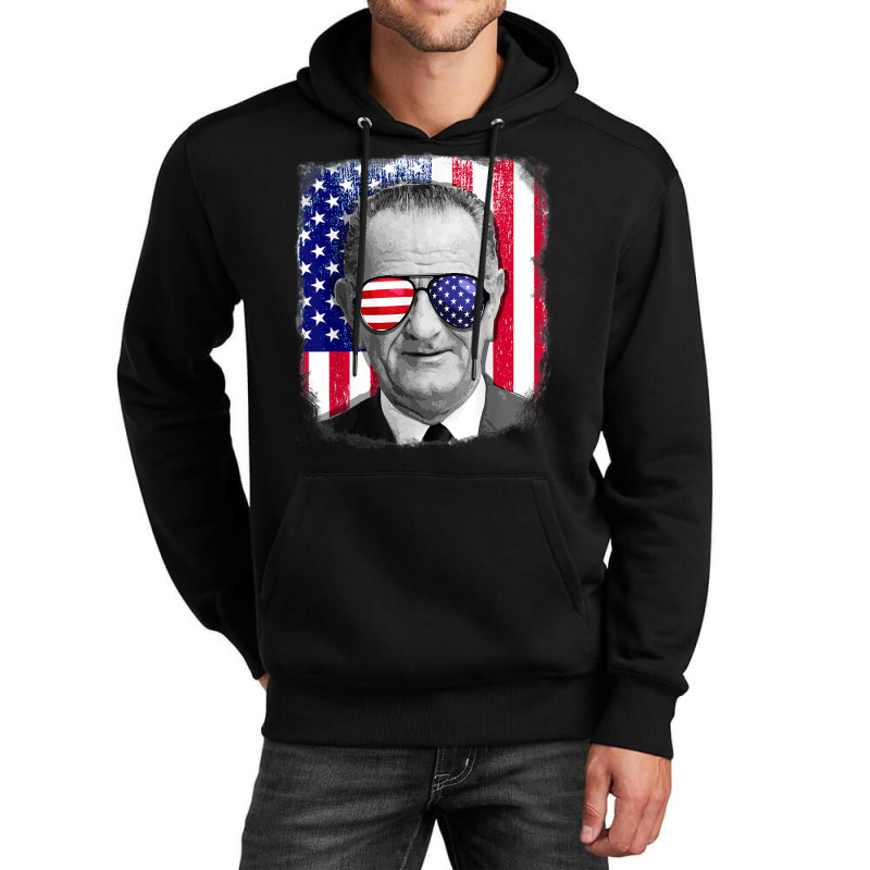 Lyndon B Johnson Us Flag Tshirt 4th Of July Unisex Hoodie by Sowells | Artistshot