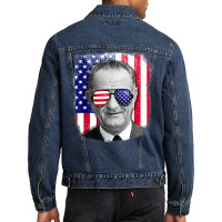 Lyndon B Johnson Us Flag Tshirt 4th Of July Men Denim Jacket | Artistshot