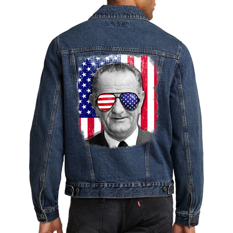 Lyndon B Johnson Us Flag Tshirt 4th Of July Men Denim Jacket by Sowells | Artistshot