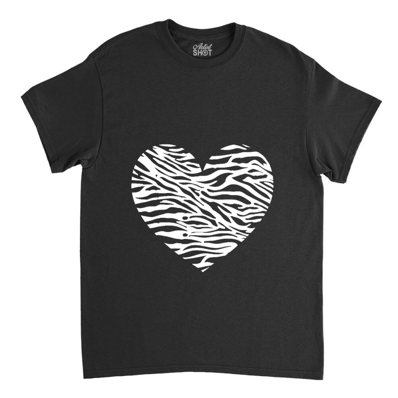 Zebra Heart   Zookeeper Wildlife Animal Lover Zoologist Classic T-shirt by AMderra12 | Artistshot