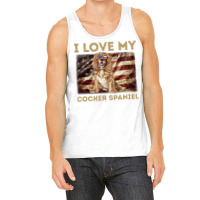 I Love My Cocker Spaniel Dad Mom American Flag Sweatshirt Tank Top | Artistshot