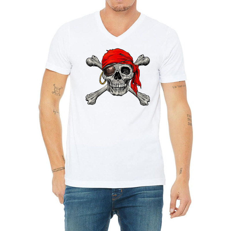 This Cool Pirate Tshirt For Adults Or Kids Has A Cute Pirate T Shirt V-neck Tee | Artistshot