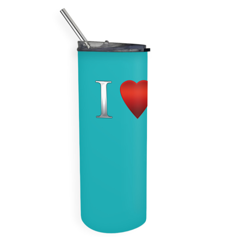 I Love U Heart Skinny Tumbler | Artistshot