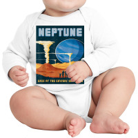 Retro Neptune Gaze At The Geysers On Triton Space Tourism T Shirt Long Sleeve Baby Bodysuit | Artistshot