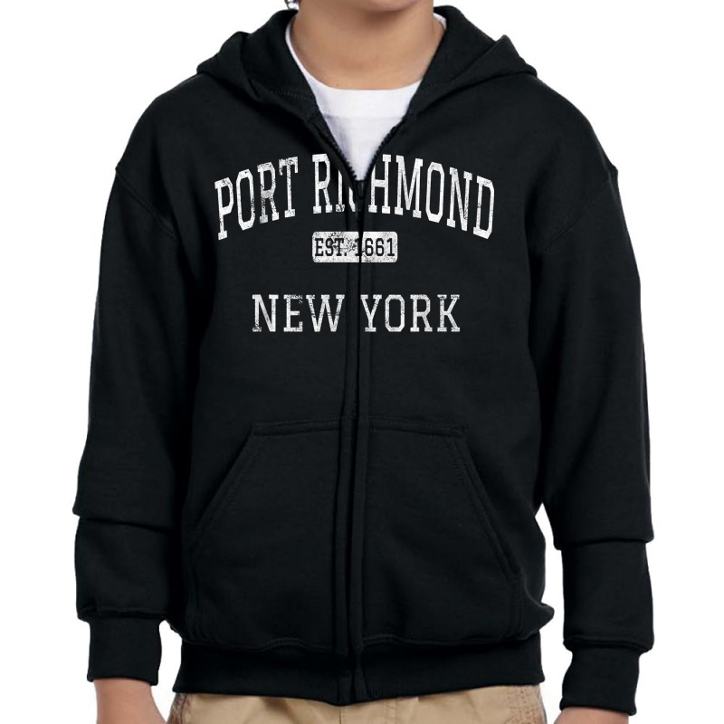 Port Richmond New York Staten Island Ny Vintage T Shirt Youth Zipper Hoodie by kryloxsiriaso4 | Artistshot