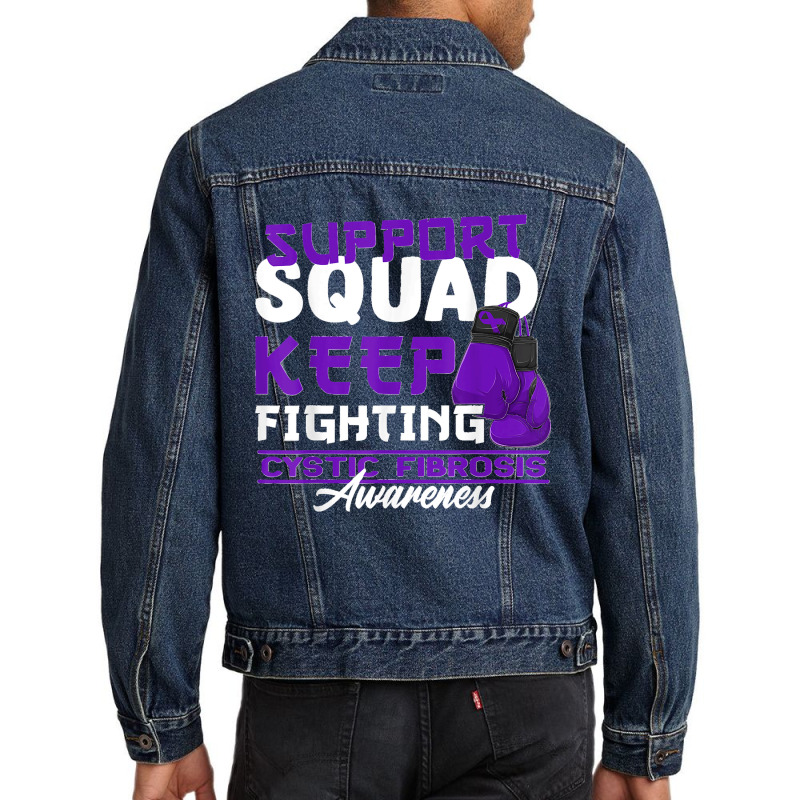 Awareness Support Squad I Lung Infections & Cystic Fibrosis T Shirt Men Denim Jacket | Artistshot