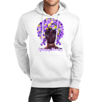 Purple Flowers Afro Hair Black Woman Epilepsy Warrior T Shirt Unisex Hoodie | Artistshot