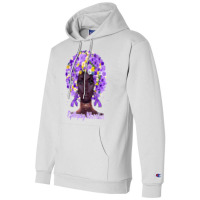 Purple Flowers Afro Hair Black Woman Epilepsy Warrior T Shirt Champion Hoodie | Artistshot