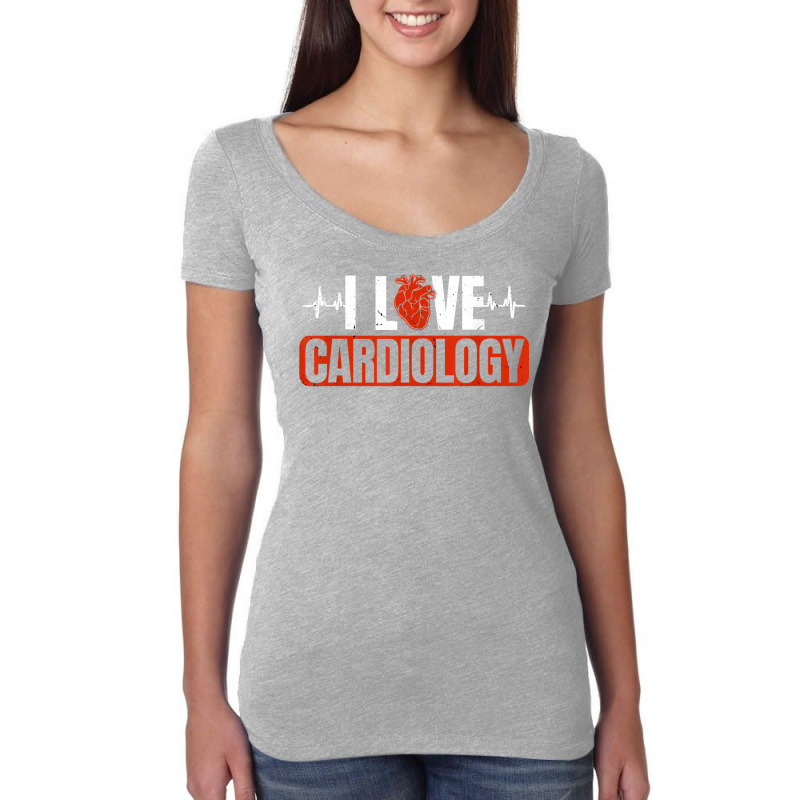 I Love Cardiology Cardiologist Doctor Ekg Cardiac Nurse Women's Triblend Scoop T-shirt by PhoebeHaggett | Artistshot