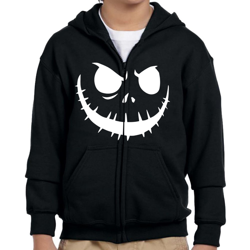 Skellington Halloween Youth Zipper Hoodie | Artistshot