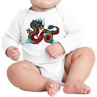 Beautiful Chinese Dragon In The Clouds Art T Shirt Long Sleeve Baby Bodysuit | Artistshot