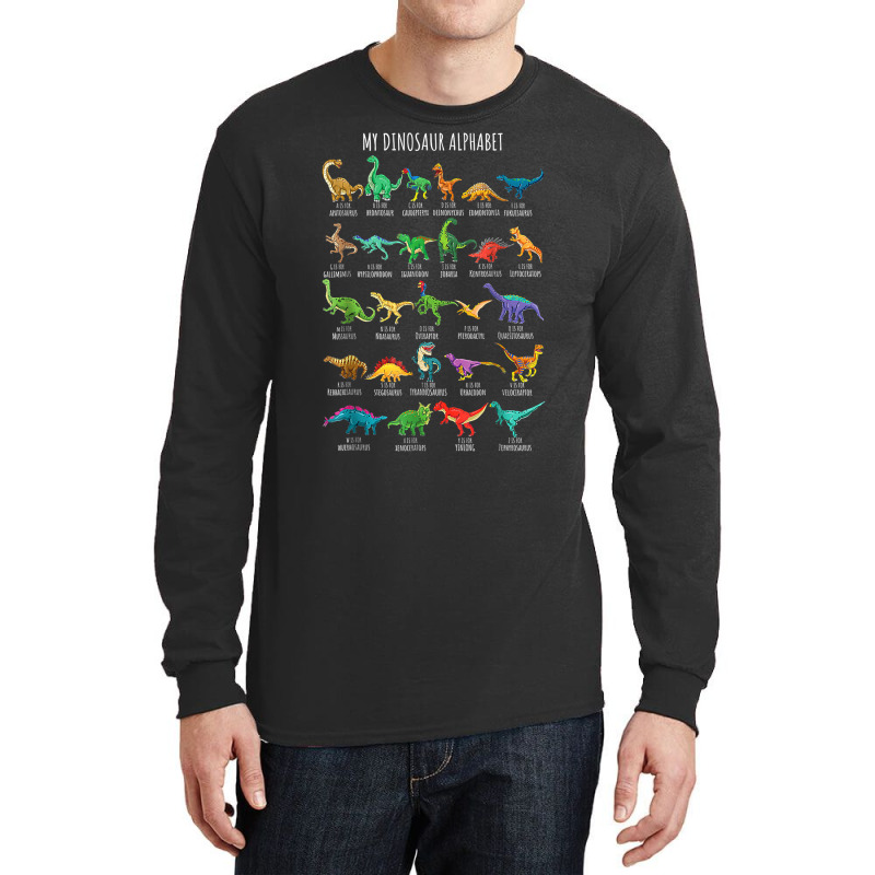 My Dinosaur Alphabet, Lover Dino, Funny T Rex T Shirt Long Sleeve Shirts | Artistshot