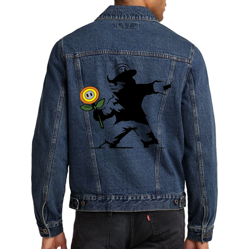 Banksy Flower Men Denim Jacket | Artistshot