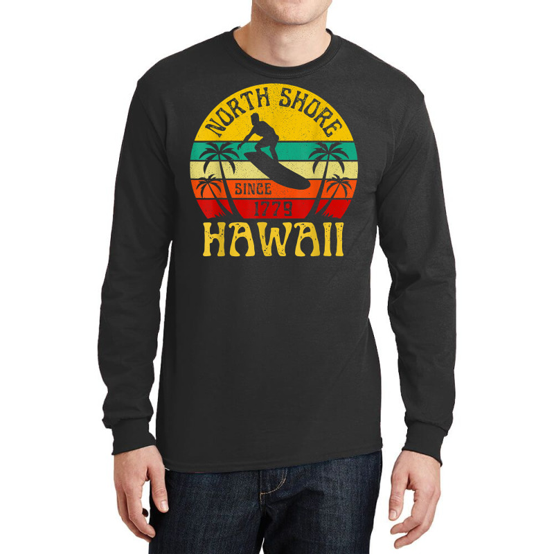North Shore Beach Hawaii Surfing Surfer Ocean Vintage T Shirt Long ...