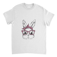 Cute Bunny Face Leopard Glasses Headband Happy Easter Day Classic T-shirt | Artistshot