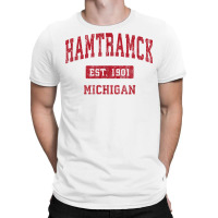 Hamtramck Michigan Mi Vintage Sports Design Red Design T Shirt T-shirt | Artistshot