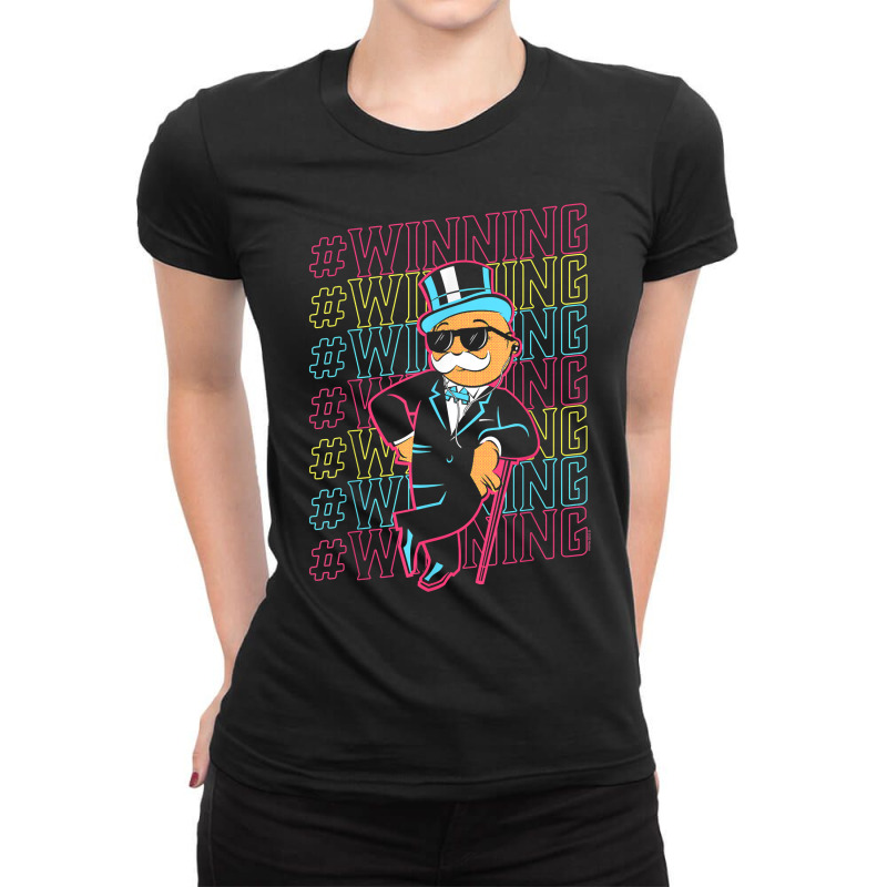 Monopoly Rich Uncle Pennybags Winning T Shirt Ladies Fitted T-Shirt by rainandehay | Artistshot