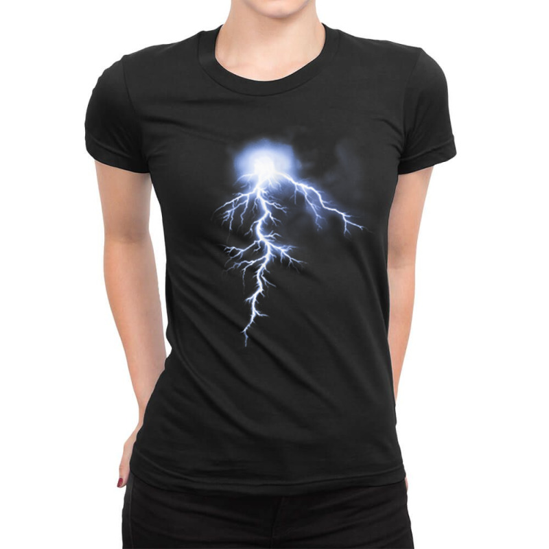 Lightning Strikes Thunder Graphic Flash Firebolt Bolt T Shirt Ladies Fitted T-Shirt by juleakuehneman | Artistshot